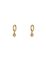 Go Dutch Label D&E | Small sparkle heart hoop - goud