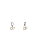 Go Dutch Label D&E | Double heart hoop - zilver