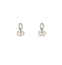 Go Dutch Label D&E | Double heart hoop - zilver