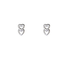 Go Dutch Label D&E | Double heart stud - zilver