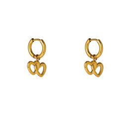 Go Dutch Label D&E | Double heart stud