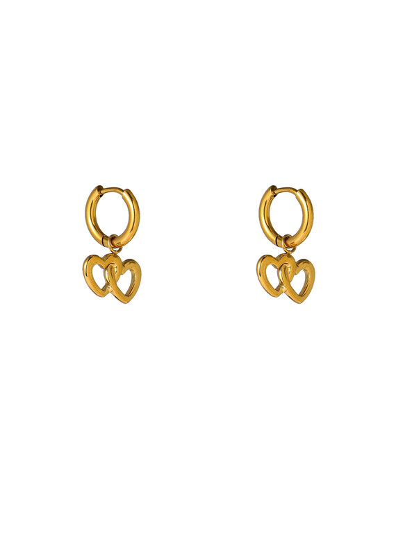 Go Dutch Label D&E | Double heart stud