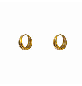 Go Dutch Label D&E | Bold double line hoop - goud
