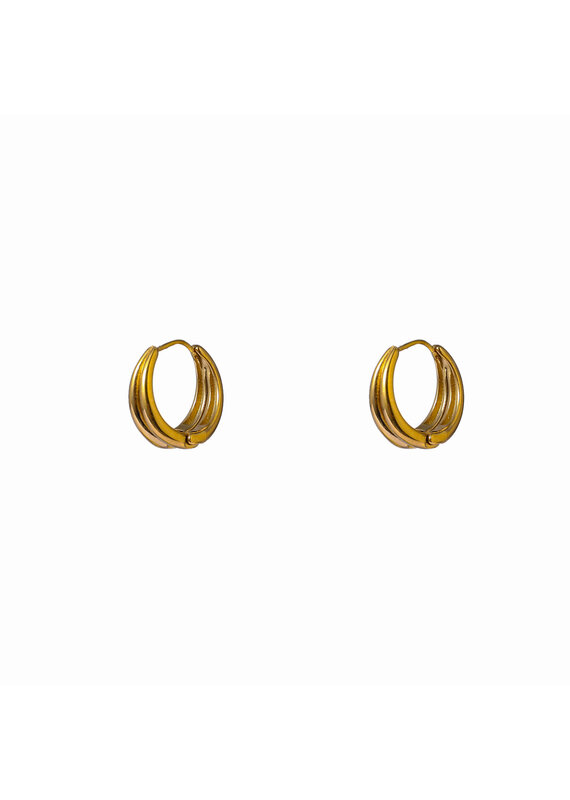 Go Dutch Label D&E | Bold double line hoop - goud