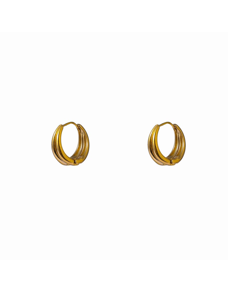 Go Dutch Label D&E | Bold double line hoop - goud