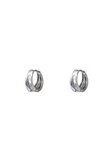 Go Dutch Label D&E | Sparkle double line hoop - zilver