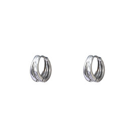 Go Dutch Label D&E | Sparkle double line hoop - zilver