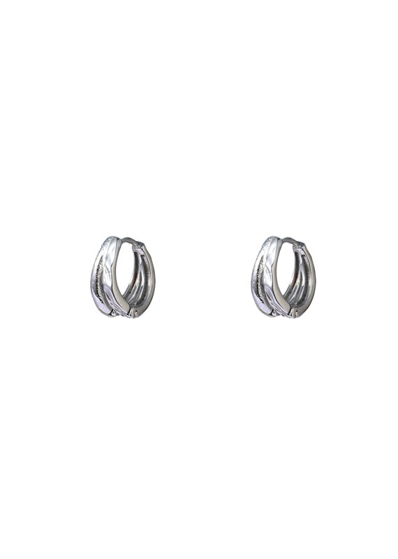 Go Dutch Label D&E | Sparkle double line hoop - zilver