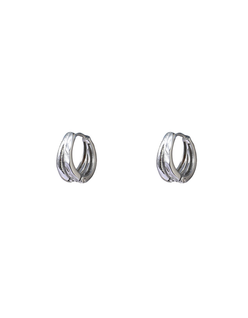 Go Dutch Label D&E | Sparkle double line hoop - zilver