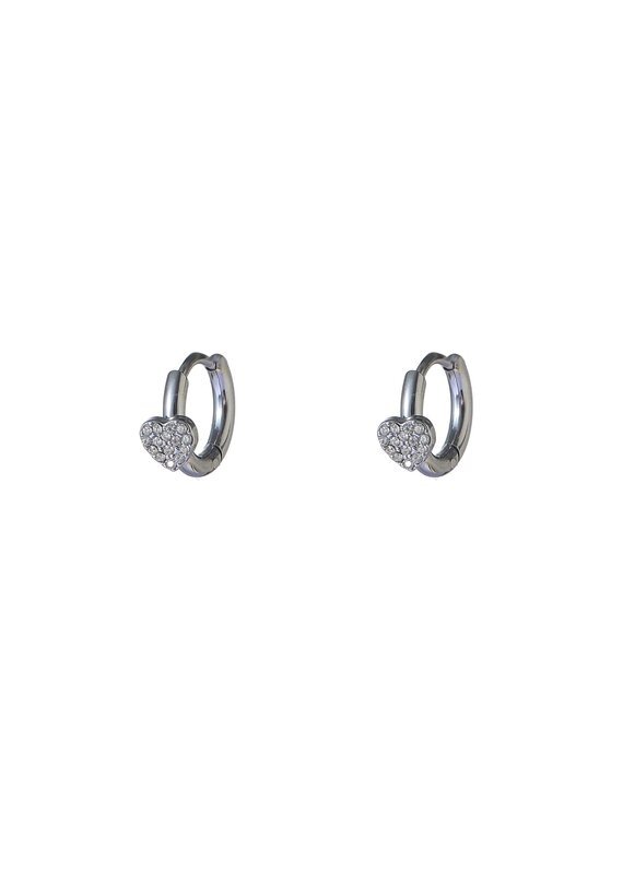Go Dutch Label D&E | Sparkle heart hoop - zilver