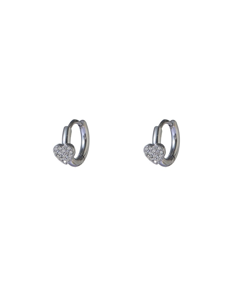 Go Dutch Label D&E | Sparkle heart hoop - zilver
