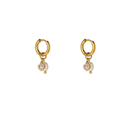Go Dutch Label D&E | Pearl + heart hoop - goud