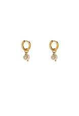 Go Dutch Label D&E | Pearl + heart hoop - goud