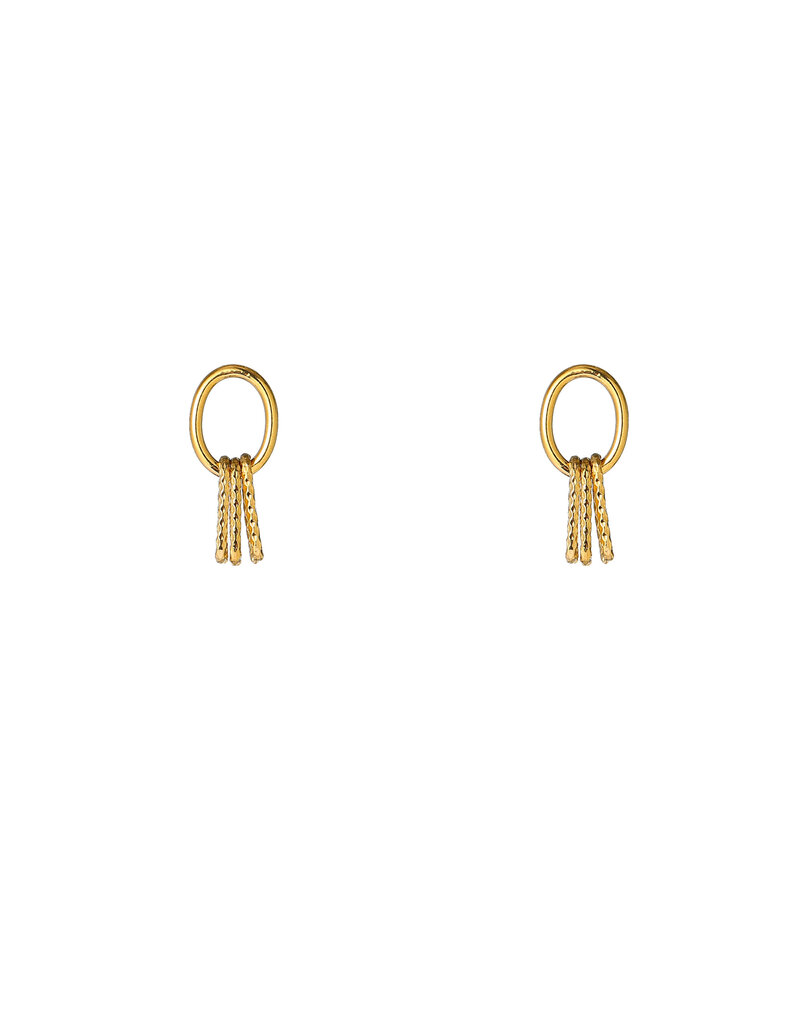 Go Dutch Label D&E | 3 oval stud - goud