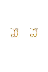 Go Dutch Label D&E | Double heart stud - goud