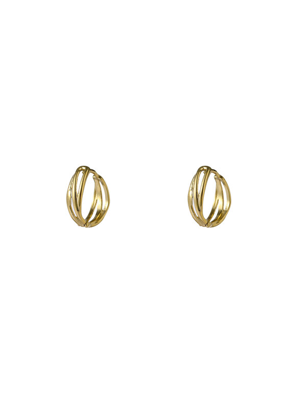 Go Dutch Label D&E | Triple line hoop - goud