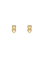 Go Dutch Label D&E | Double heart stud - goud