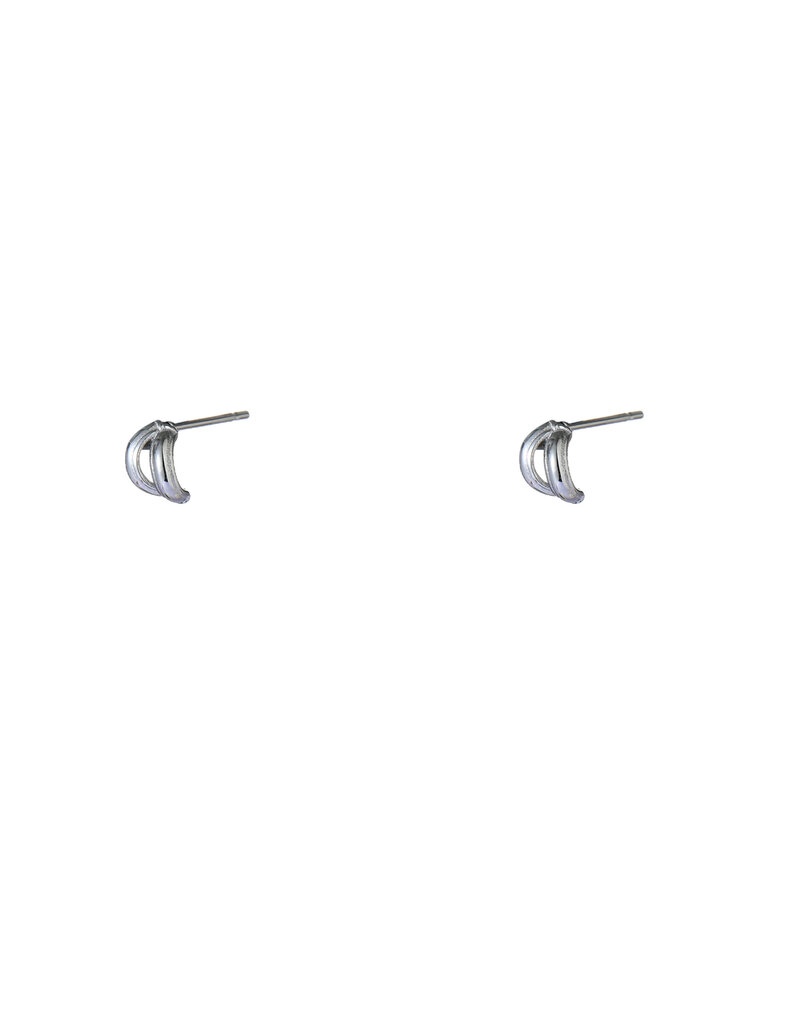 Go Dutch Label D&E | Subtle double line stud - zilver