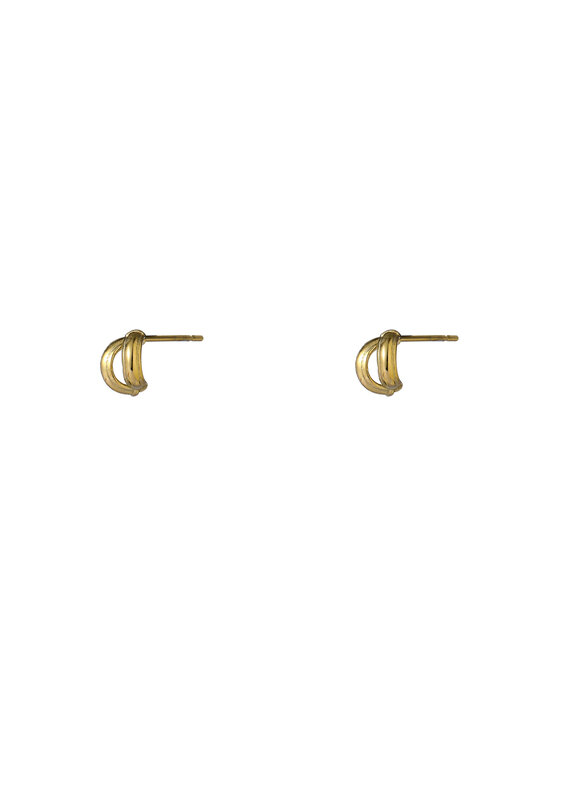 Go Dutch Label D&E | Subtle double line stud - goud