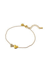 Go Dutch Label D&E | Double sparkly hearts bracelet