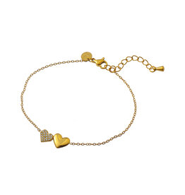 Go Dutch Label D&E | Double sparkly hearts bracelet