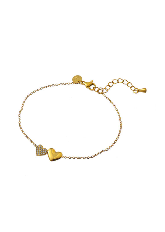 Go Dutch Label D&E | Double sparkly hearts bracelet