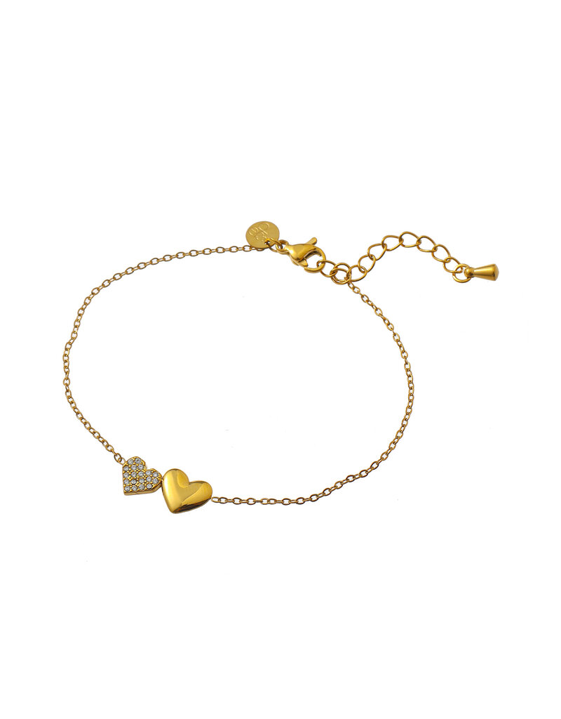 Go Dutch Label D&E | Double sparkly hearts bracelet