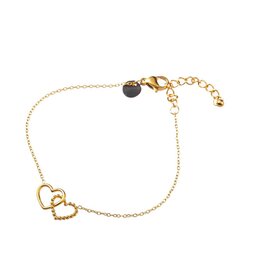 Go Dutch Label D&E | Double heart bracelet - goud
