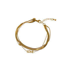 Go Dutch Label D&E | Triple love bracelet - goud