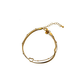 Go Dutch Label D&E | Double fine heart bracelet