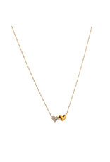 Go Dutch Label D&E | Double sparkly hearts necklace