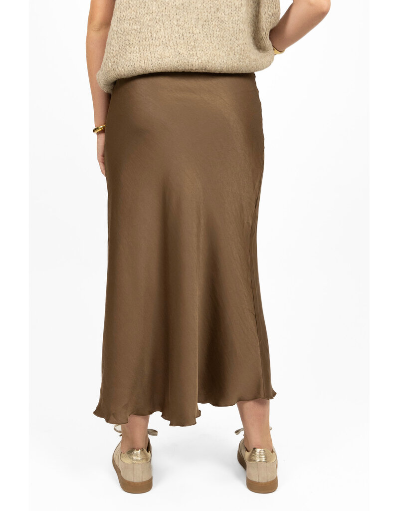 21Jewelz Satijnlook midi rok - camel
