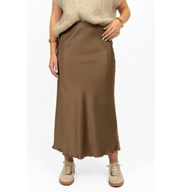 21Jewelz Satijnlook midi rok - camel