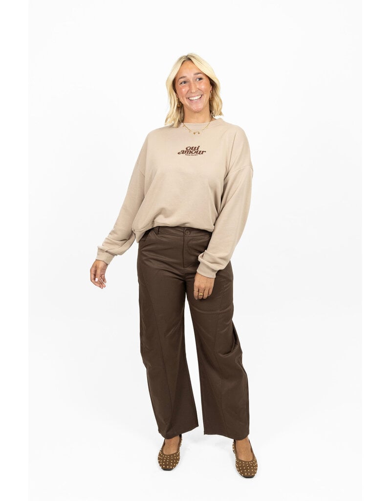 21Jewelz "Oui Amour" sweater - taupe