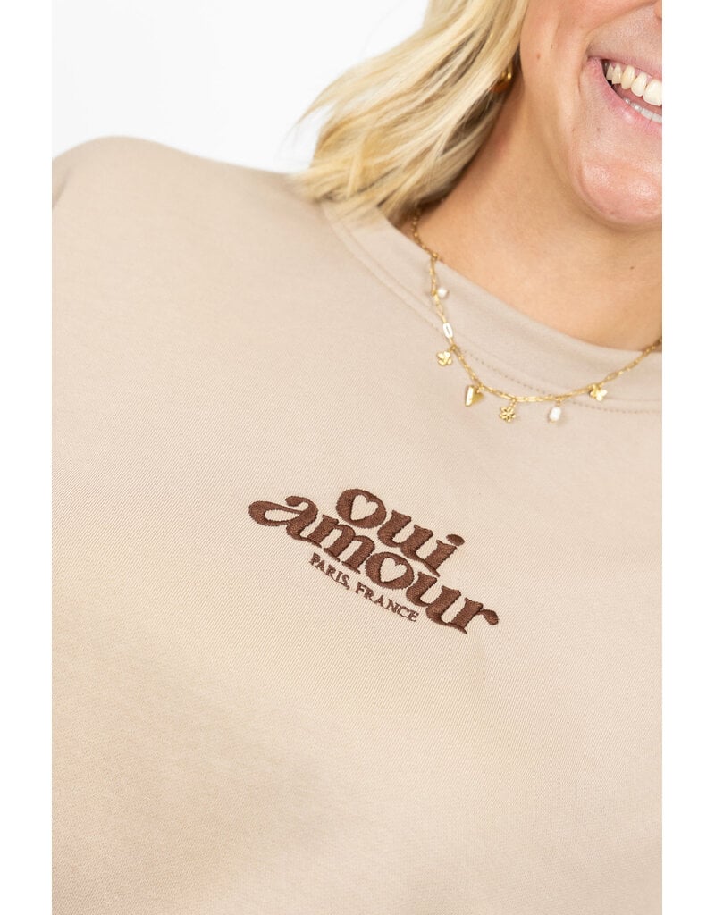 21Jewelz "Oui Amour" sweater - taupe