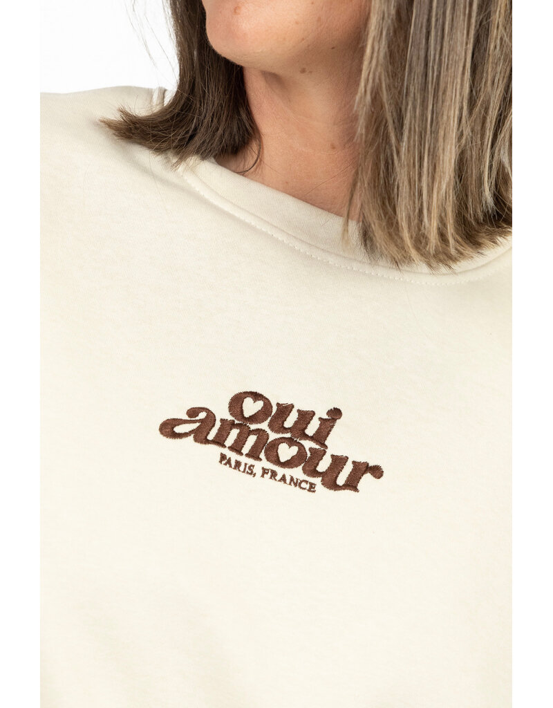 21Jewelz "Oui Amour" sweater - ecru