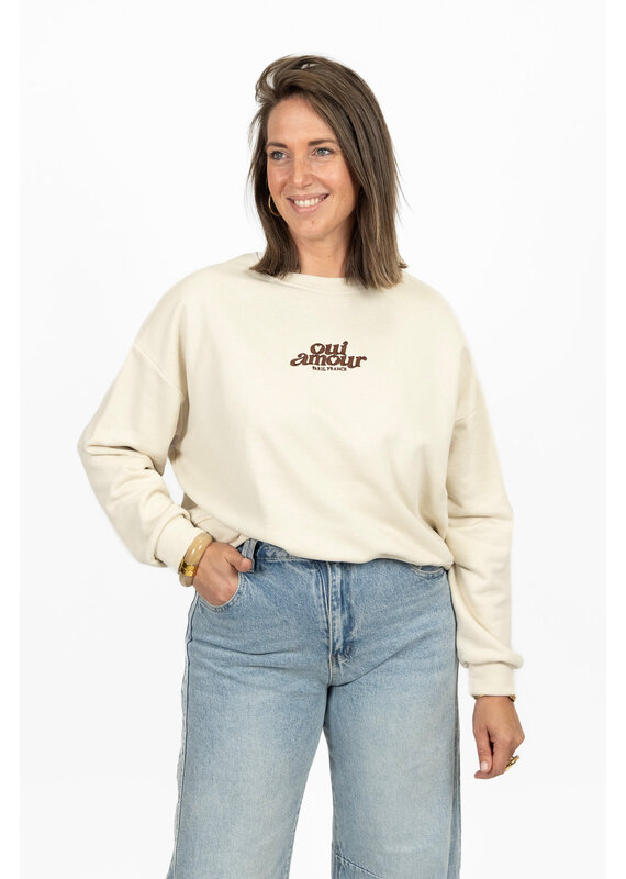 21Jewelz "Oui Amour" sweater - ecru