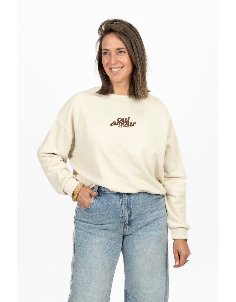 21Jewelz "Oui Amour" sweater - ecru