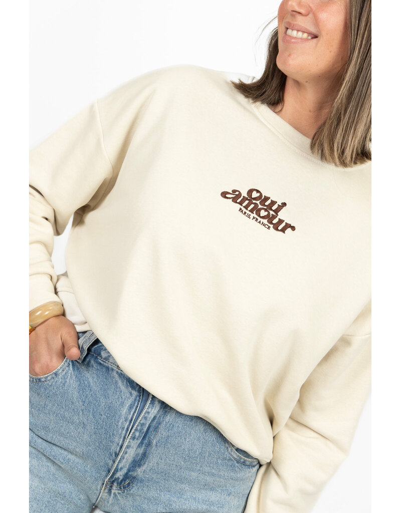 21Jewelz "Oui Amour" sweater - ecru