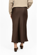 21Jewelz Satijnlook midi rok - donkerbruin