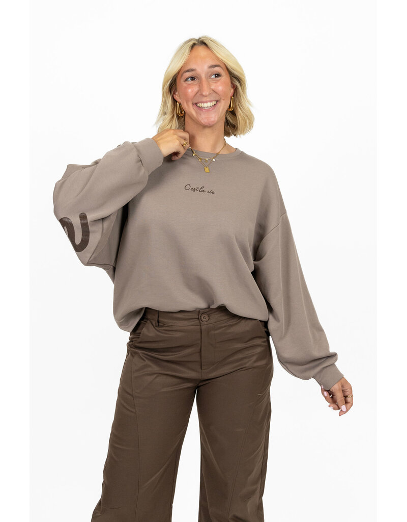 21Jewelz C'est la vie sweater - taupe