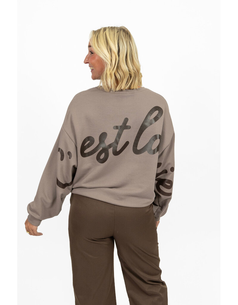 21Jewelz C'est la vie sweater - taupe