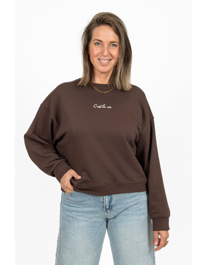 21Jewelz C'est la vie sweater - bruin