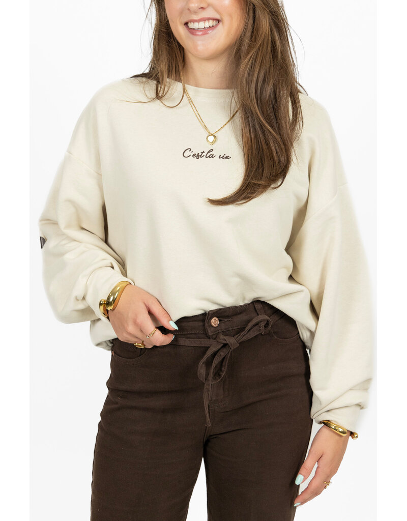 21Jewelz C'est la vie sweater - beige