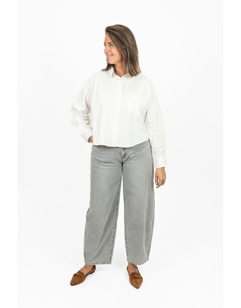 21Jewelz Oversized blouse met zakje - wit