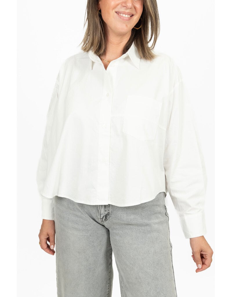 21Jewelz Oversized blouse met zakje - wit