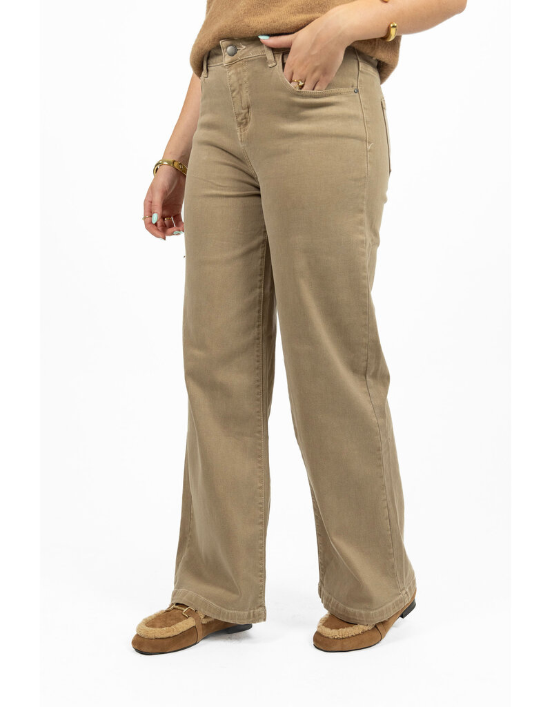 21Jewelz Stretch wide leg jeans - washed beige