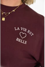 21Jewelz "La vie est belle" sweater - bordeaux