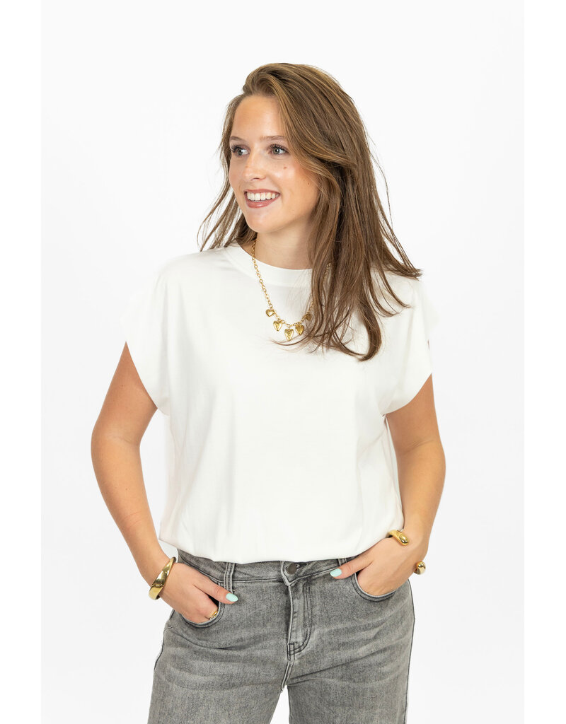 21Jewelz Mouwloze top met elastiek - wit