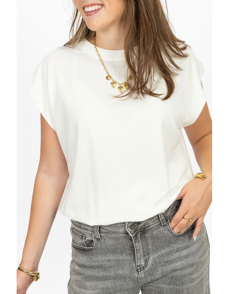 21Jewelz Mouwloze top met elastiek - wit